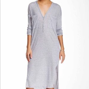 Lush ribbed long sleeve shirt dress